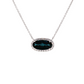 14K White Gold Oval London Blue Topaz Diamond Halo Pendant Necklace