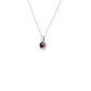 14k White Gold Round Ruby and Diamond Halo Pendant Necklace