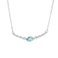14K White Gold Oval Aquamarine and Diamond Bar Necklace