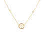 14K Yellow Gold Opal and Diamond Halo Necklace