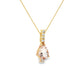 Pear Morganite and Diamond Pendant Necklace in 14K Yellow Gold