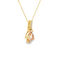 Pear Morganite and Diamond Pendant Necklace in 14K Yellow Gold