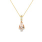 Pear Morganite and Diamond Pendant Necklace in 14K Yellow Gold