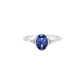 Oval Tanzanite and Diamond Ring in 10K White Gold