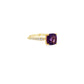 Cushion Amethyst and Diamond Ring in 10K Yellow Gold