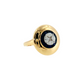 14K Yellow Gold Sapphire and Diamond Dome Cocktail Ring