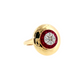 14K Yellow Gold Ruby and Diamond Domed Cocktail Ring