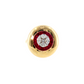 14K Yellow Gold Ruby and Diamond Domed Cocktail Ring