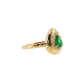 Pear Emerald and Diamond Halo Ring in 14K Yellow Gold