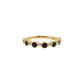 14K Yellow Gold Bezel Set Sapphire and Diamond Ring