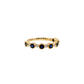 14K Yellow Gold Bezel Set Sapphire and Diamond Ring