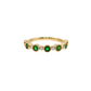 14K Yellow Gold Emerald and Diamond Stackable Ring