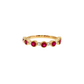 14K Yellow Gold Ruby and Diamond Stackable Ring