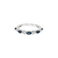14K White Gold Marquise Sapphire and Diamond Stackable Ring