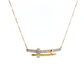 Diamond Overlapping Bar Necklace in 14K Yellow Gold