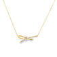 14K Yellow Gold Diamond Bow Necklace