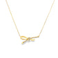 14K Yellow Gold Diamond Bow Necklace