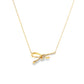 14K Yellow Gold Diamond Bow Necklace