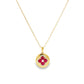 14K Yellow Gold Ruby and Diamond Pendant Necklace