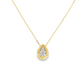 14K Yellow Gold Diamond Teardrop Pendant Necklace