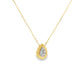 14K Yellow Gold Diamond Teardrop Pendant Necklace