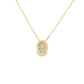 14K Yellow Gold Oval Diamond Cluster Pendant Necklace
