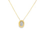 14K Yellow Gold Oval Diamond Cluster Pendant Necklace