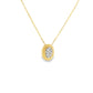 14K Yellow Gold Oval Diamond Cluster Pendant Necklace