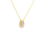 14K Yellow Gold Oval Diamond Cluster Pendant Necklace