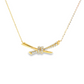 Diamond Pavé Knot Necklace in 14K Yellow Gold