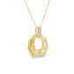 14K Yellow Gold Geometric Diamond Pendant Necklace