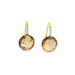14K Yellow Gold Smokey Quartz Diamond Drop Earrings