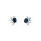 14K White Gold Sapphire and Diamond Cluster Earrings