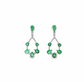 Emerald and Diamond Dangle Earrings in 14K White Gold