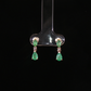 Pear Emerald and Diamond Drop Earrings in 14K Yellow Gold