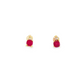 Ruby and Diamond Stud Earrings in 14K Yellow Gold