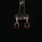 14K Yellow Gold Oval Garnet and Diamond Drop Earrings