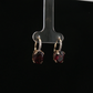 14K Yellow Gold Oval Garnet and Diamond Drop Earrings
