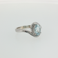 Oval Aquamarine and Diamond Bypass Ring in Sterling Silver