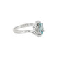 Oval Aquamarine and Diamond Bypass Ring in Sterling Silver