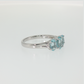 Oval Aquamarine Three-Stone Ring in Sterling Silver