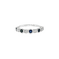 Sapphire and Diamond Milgrain Stackable Band in 14K White Gold