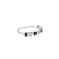 Sapphire and Diamond Milgrain Stackable Band in 14K White Gold