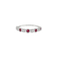 14K White Gold Ruby and Diamond Stackable Band