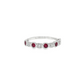 14K White Gold Ruby and Diamond Stackable Band