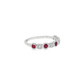 14K White Gold Ruby and Diamond Stackable Band