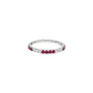 14K White Gold Ruby and Diamond Stackable Band