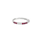 14K White Gold Ruby and Diamond Stackable Band