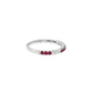 14K White Gold Ruby and Diamond Stackable Band