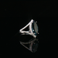 14K White Gold Marquise London Blue Topaz Statement Ring